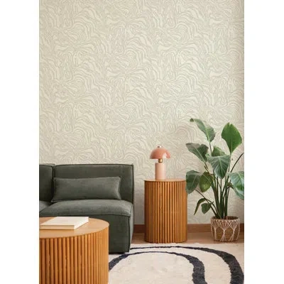 Scott Living Massar Modern Marbled Wallpaper In Beige