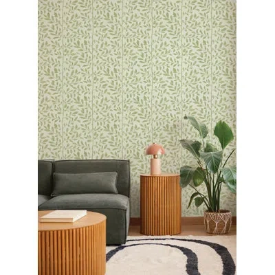 Scott Living Sagecrest Platinum Sapling Wallpaper In Green
