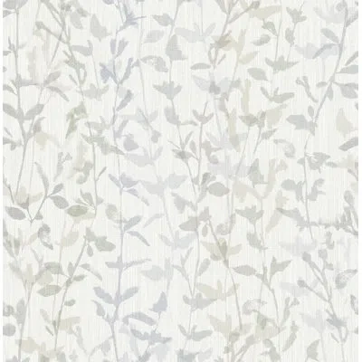 Scott Living Thea Floral Trail 33' L X 20.5" W Wallpaper Roll In Gray