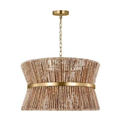 Scott Living Thurlo 3-light Medium Hanging Shade In Satin Brass