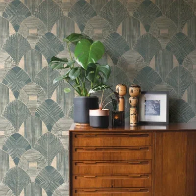 Scott Living Westport Wallpaper Roll In Teal