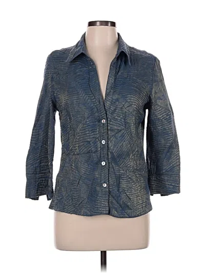 Pre-owned Scott Taylor 3/4 Sleeve Button Down Shirt In Blue