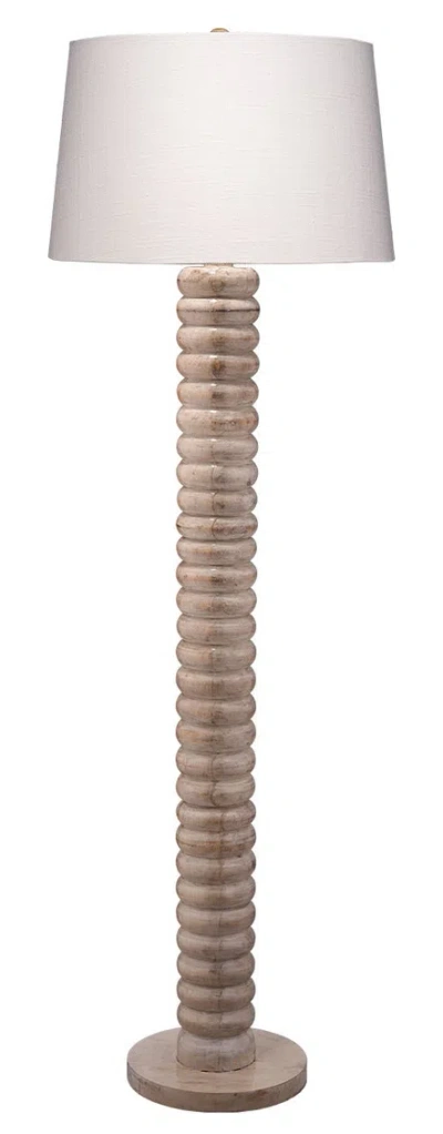 Scout & Nimble Abacus Mango Wood Floor Lamp With Linen Shade