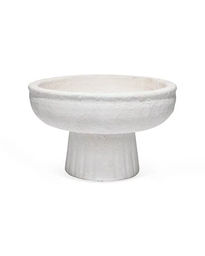 Scout & Nimble Aegean Small White Pedestal Bowl