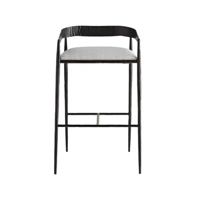 Scout & Nimble Ansel Nuetrual Upholstered Linen Bar Stool