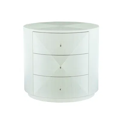 Scout & Nimble Axiom Round Linear White Chairside Table