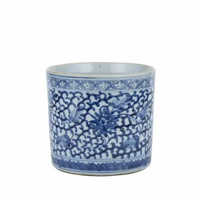 Scout & Nimble Blue & White Climbing Vines Orchid Pot