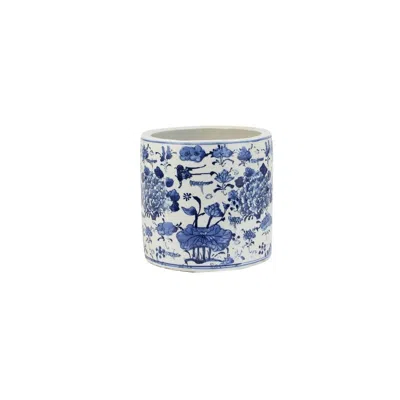 Scout & Nimble Blue & White Orchid Pot Swallow Flower Motif