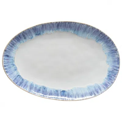 Scout & Nimble Brisa Oval Ceramic Stoneware Platter   Ria Blue
