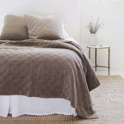 Scout & Nimble Brussels Quilted Cotton Queen Coverlet   Walnut