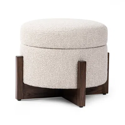 Scout & Nimble Esben 25" Upholstered Sattley Fog Storage Ottoman