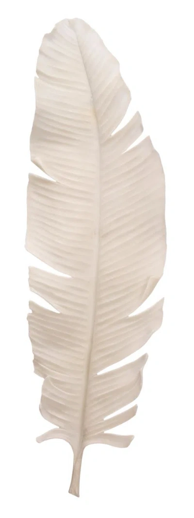 Scout & Nimble Feather Object, Large In Off White Resin