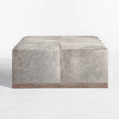 Scout & Nimble Felix Large Frosted Hide Leather Ottoman