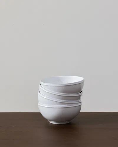 Scout & Nimble Friso Ceramic Stoneware Bowl, Set Of 6   White