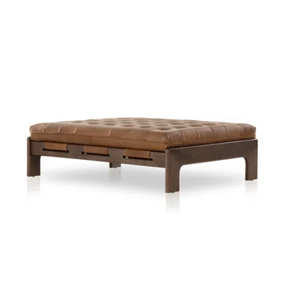 Scout & Nimble Halston Heirloom Sienna Top Grain Leather Cocktail Ottoman