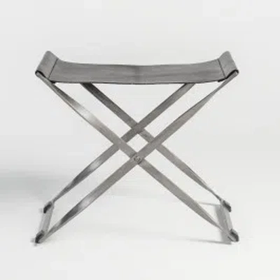 Scout & Nimble Harper Aged Obsidian Leather Scissor Ottoman