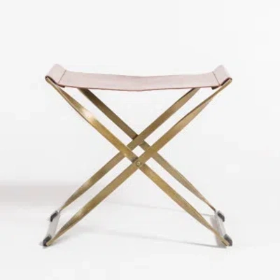 Scout & Nimble Harper Tanned Umber Leather Scissor Ottoman