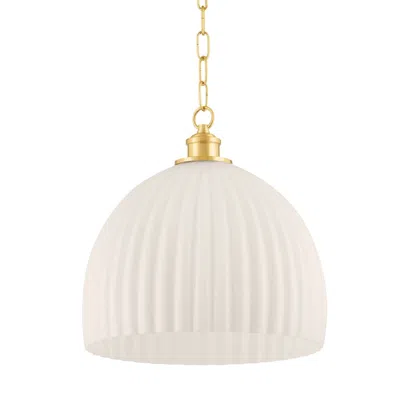 Scout & Nimble Hillary Large Aged Brass Fluted Pendant Light