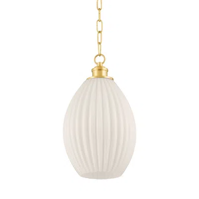 Scout & Nimble Hillary Small Aged Brass Fluted Pendant Light