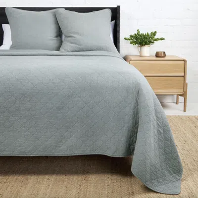 Scout & Nimble Huntington Cotton Queen Coverlet   Sea Glass