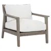 Scout & Nimble Ibiza Weathered Teak Outdoor Chair With Cream Cushions