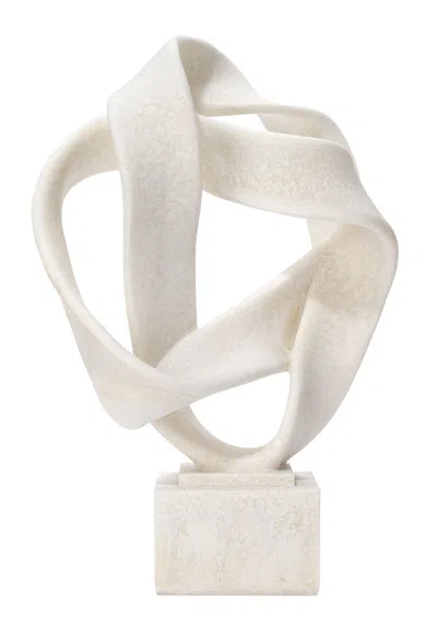 Scout & Nimble Intertwined Object On Stand In Off White Resin