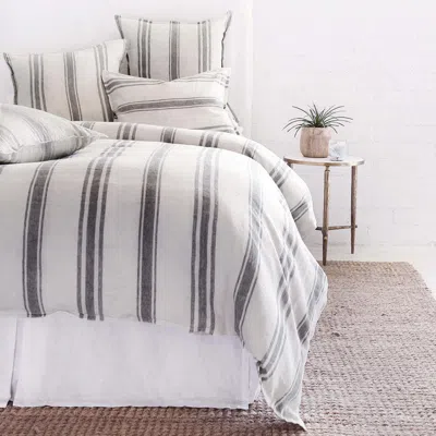 Scout & Nimble Jackson Flax / Midnight Linen Queen Duvet Cover