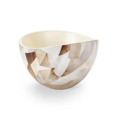 Scout & Nimble Jake Large Cream Wooden Bowl