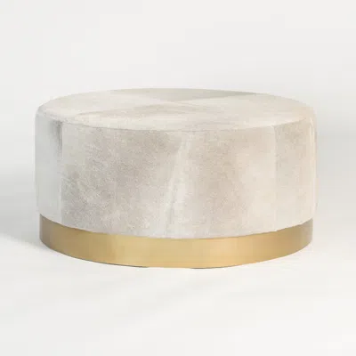 Scout & Nimble Jordan Frosted Hide Leather Ottoman