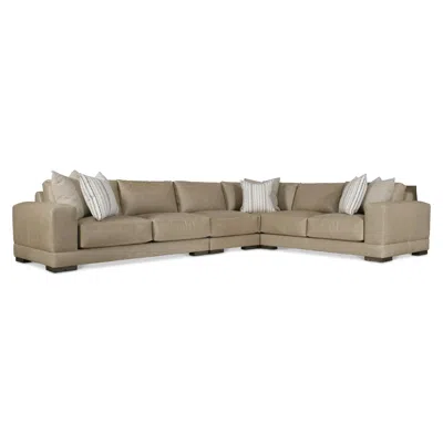 Scout & Nimble Lars Leather 4 Piece Sectional In Brown