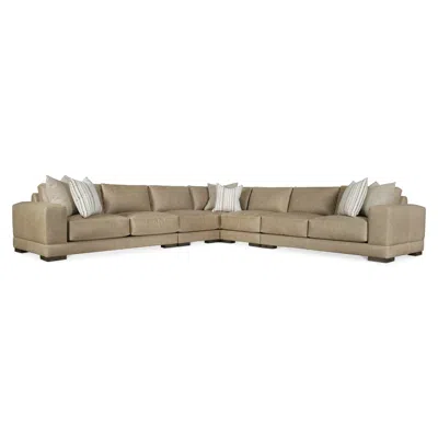 Scout & Nimble Lars Leather 5 Piece Sectional In Brown
