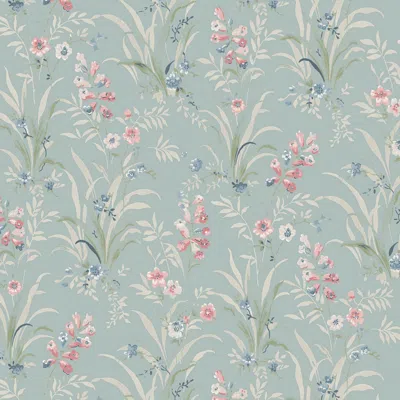 Scout & Nimble Laura Ashley Mosedale Posy Dark Duck Egg Blue Wallpaper