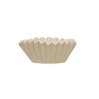 Scout & Nimble Lauren Stoneware Fluted White Bowl