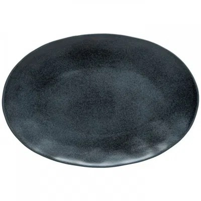 Scout & Nimble Livia Large Matte Black Ceramic Stoneware Oval Platter