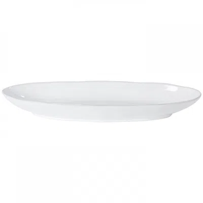 Scout & Nimble Livia Medium White Ceramic Stoneware Lustrous Oval Platter