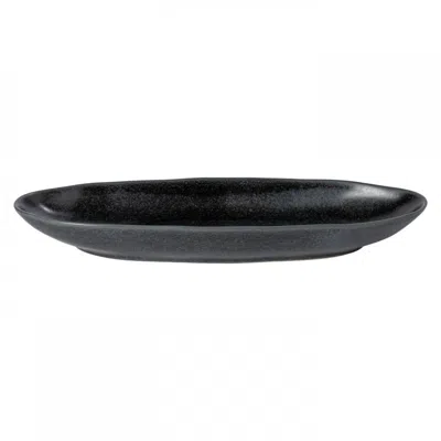 Scout & Nimble Livia Small Matte Black Ceramic Stoneware Oval Platter