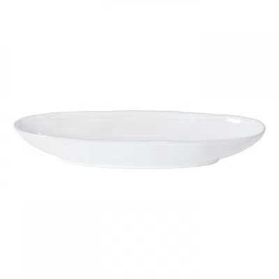 Scout & Nimble Livia Small White Ceramic Stoneware Lustrous Oval Platter