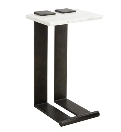 Scout & Nimble Mc Clain White Marble Accent Table