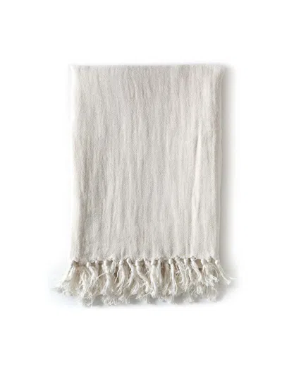 Scout & Nimble Montauk Linen King Blanket   Cream