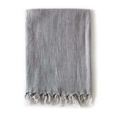 Scout & Nimble Montauk Linen King Blanket   Ocean