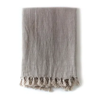 Scout & Nimble Montauk Linen Queen Blanket   Natural