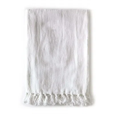 Scout & Nimble Montauk Linen Queen Blanket   White