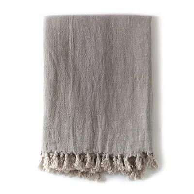 Scout & Nimble Montauk Linen Throw Blanket   Natural