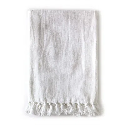 Scout & Nimble Montauk Linen Throw Blanket   White