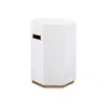 Scout & Nimble Octavia White Lacquered Linen Geometric Side Table