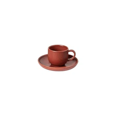 Scout & Nimble Pacifica Coffee Cup And Saucer, Set Of 6   Cayenne