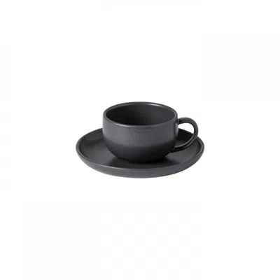 Scout & Nimble Pacifica Tea Cup And Saucer, Set Of 6   Seed Grey