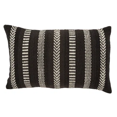 Scout & Nimble Papyrus Striped Black & White Outdoor Pillow