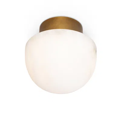 Scout & Nimble Parker Alabaster Natural Brass & Stone Flush Mount