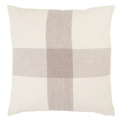 Scout & Nimble Pembroke White/ Gray Striped Down Throw Pillow